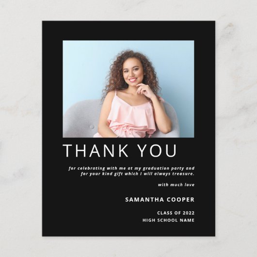 Budget Photo 2022 Graduation Black Thank You (正面)