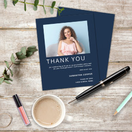 Budget Photo 2022 Graduation Navy Thank You