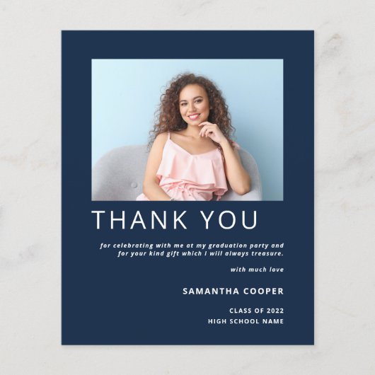 Budget Photo 2022 Graduation Navy Thank You (正面)