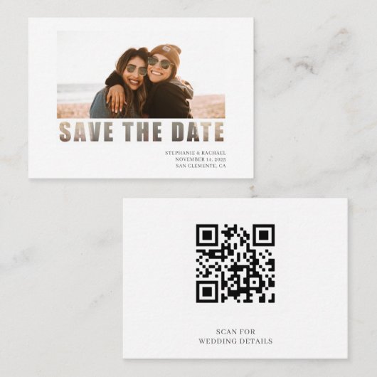 Budget Photo All in One QR Code Wedding Invitation 名刺 (正面/裏面)