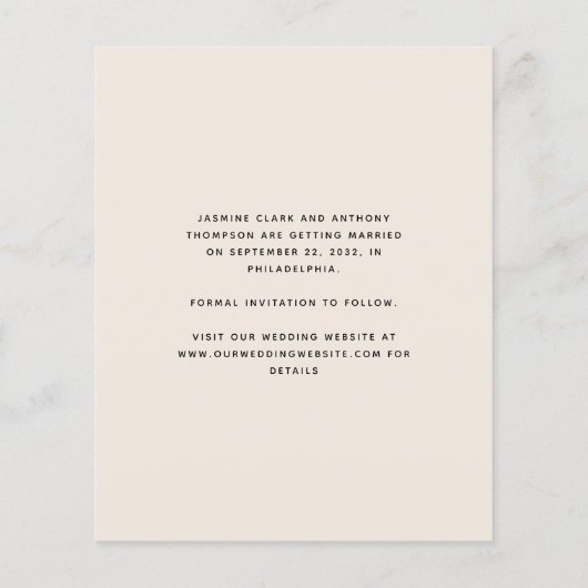 Budget Photo Arch Script Beige日付を保存 (裏面)