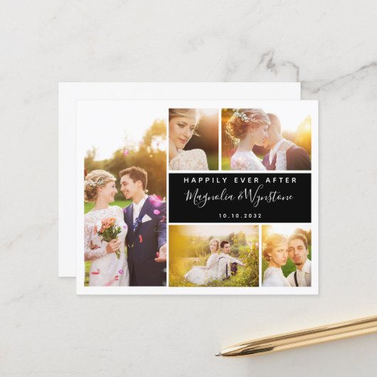 Budget Photo Collage結婚のサンキューカード (正面/裏面インサイチュ)