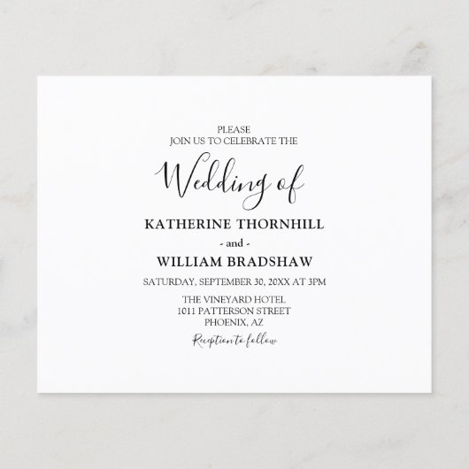 Budget Photo Collage結婚式招待状 (裏面)