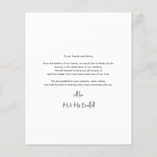 Budget Photo Collage'結婚s Thank You (裏面)