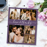 Budget Photo Collage'結婚s Thank You Mauve Flyer チラシ<br><div class="desc">バジェットエレガントダスティMauve Purpleの結婚5写真コラージュありがとうご安い予算のフラ手頃イヤー。結婚モダン感謝していのテンプレート前面に5枚、背面に1枚紙「愛と」の前に感謝していは、手で書かれたフォントのタイプの白の埃のマウや梅の紫の背景で渦巻形のタイポグラフィスクリプト。***ご注意！***予算紙/チラシは紙薄い。***より厚い紙の紙をアップグレードします。 ***名前カスタマイズ、写真、メッセージとのメ感謝していッセージを表示する。ノートもしを手書きしたい場合は、サンプル文字を削除して宇宙を増やす。こ連絡のもしデザインでお願い。</div>