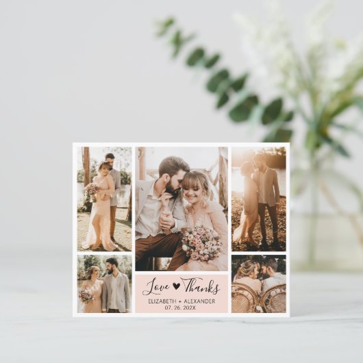 Budget Photo Collage結婚's Thank You Script Card (スタンド正面)