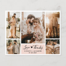 Budget Photo Collage結婚's Thank You Script Card