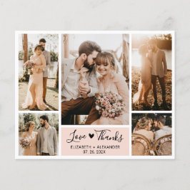 Budget Photo Collage結婚's Thank You Script Card