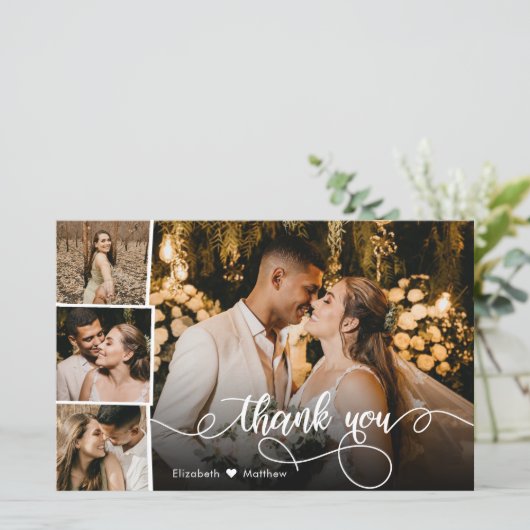 Budget Photo Collage結婚's Thank You Script Card (スタンド正面)