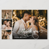 Budget Photo Collage結婚's Thank You Script Card (正面)