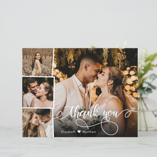 Budget Photo Collage結婚's Thank You Script Card (スタンド正面)