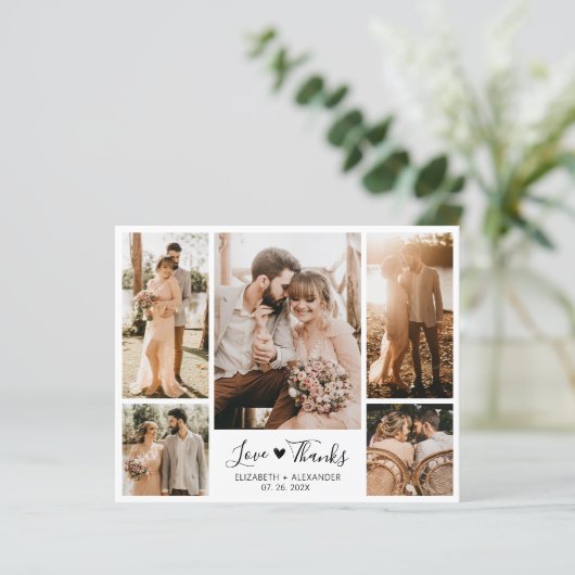 Budget Photo Collage結婚's Thank You Script Card (スタンド正面)