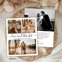 Budget Photo Collage結婚's Thank You Script Card