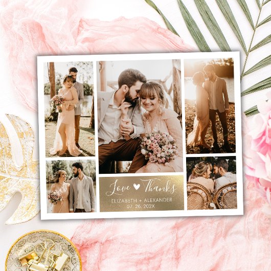 Budget Photo Collage結婚's Thank You Script Card