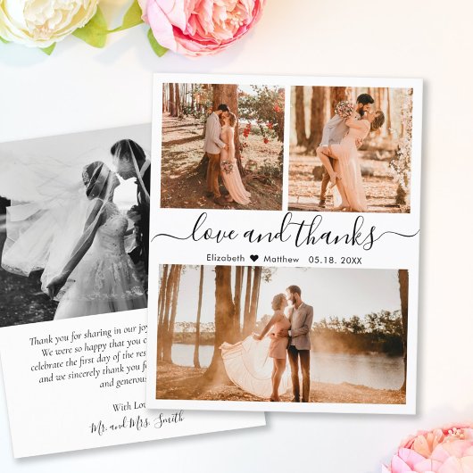Budget Photo Collage結婚's Thank You Script Card