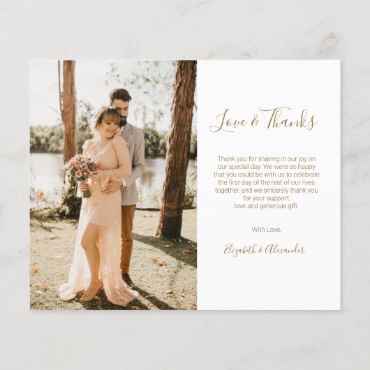 Budget Photo Collage結婚's Thank You Script Card (裏面)