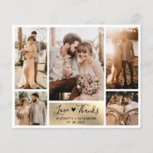 Budget Photo Collage結婚's Thank You Script Card