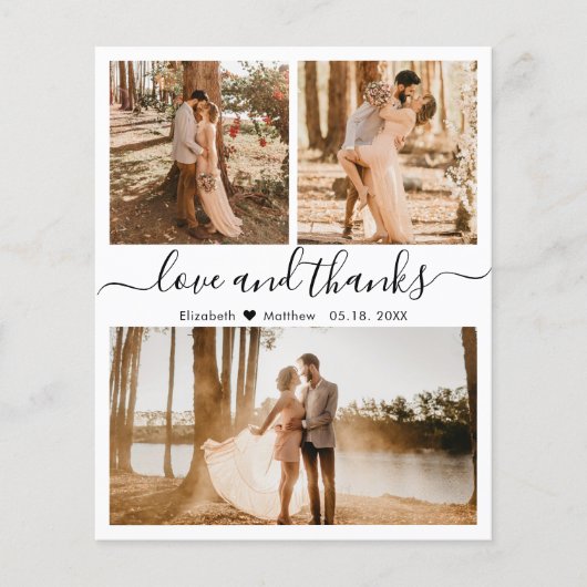 Budget Photo Collage結婚's Thank You Script Card (正面)