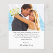 Budget Photo Collage結婚's Thank You Script Card (裏面)
