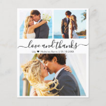 Budget Photo Collage結婚's Thank You Script Card