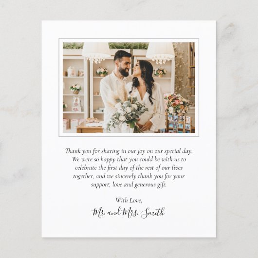 Budget Photo Collage結婚's Thank You Script Card (裏面)