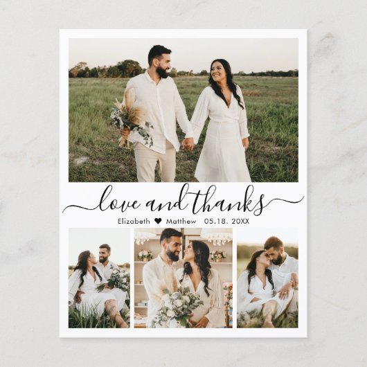 Budget Photo Collage結婚's Thank You Script Card (正面)