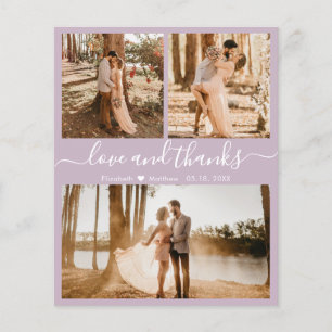 Budget Photo Collage薄紫結婚のThank You Flyer チラシ