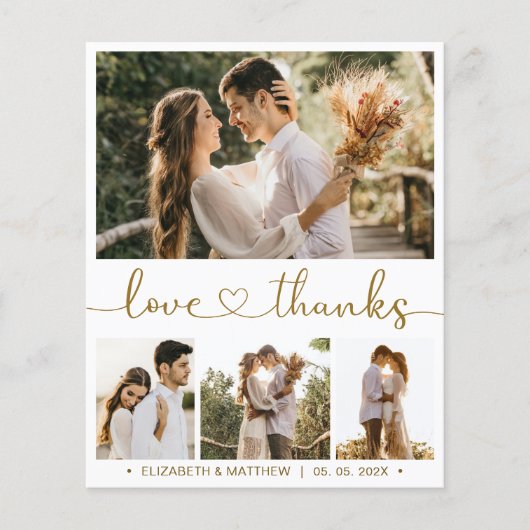 Budget Photo Collage 結婚's Thank You Flyer チラシ (正面)