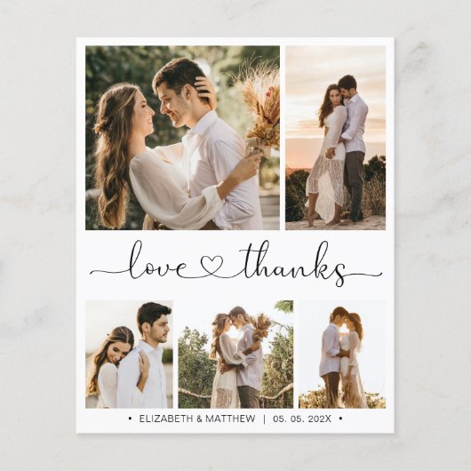 Budget Photo Collage 結婚's Thank You Flyer チラシ (正面)