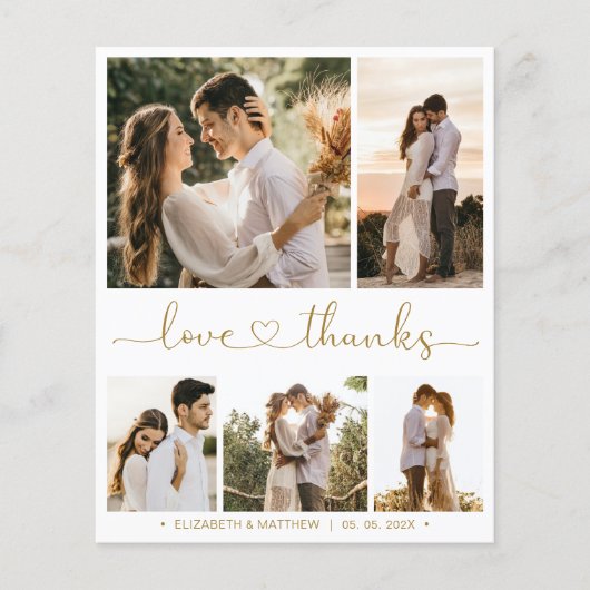 Budget Photo Collage 結婚's Thank You Flyer チラシ (正面)