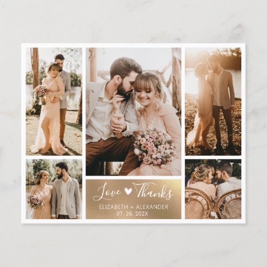 Budget Photo Collage 結婚's Thank You Flyer チラシ (正面)