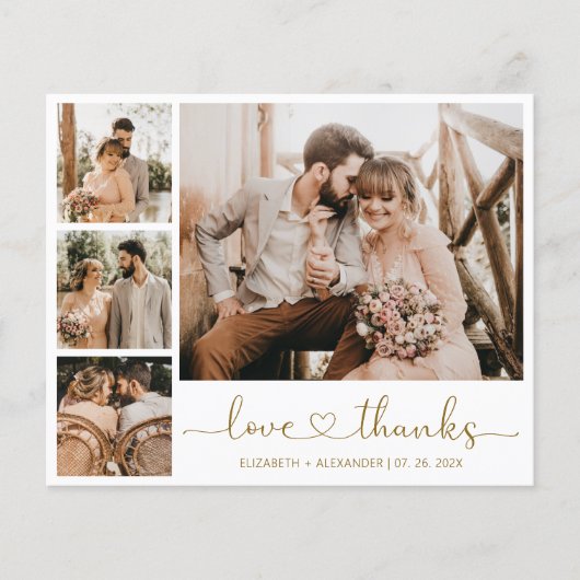 Budget Photo Collage 結婚's Thank You Flyer チラシ (正面)