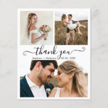 Budget Photo Collage 結婚's Thank You Flyer