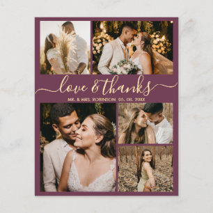 Budget Photo Collage Bordo's Thank 結婚 Flyer