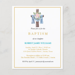 Budget Photo Collage Cross Gold Script Baptism 