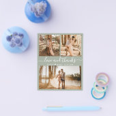Budget Photo Collage Green'結婚s Thank You Flyer チラシ (シングル)