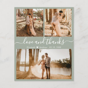 Budget Photo Collage Green'結婚s Thank You Flyer チラシ