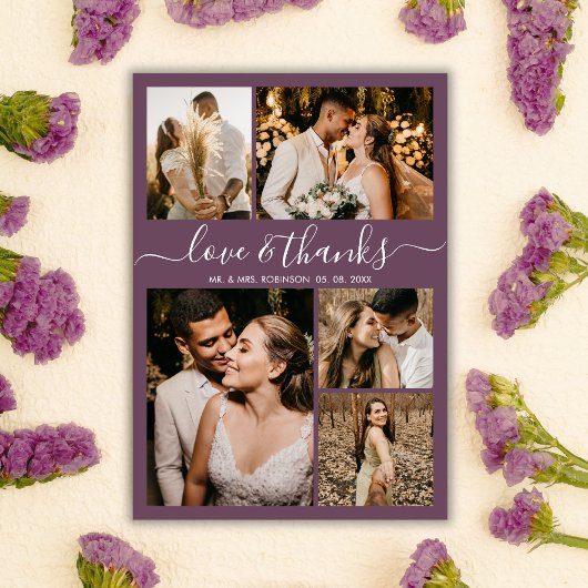 Budget Photo Collage Mauve'結婚S Thank You Flyer