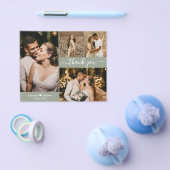 Budget Photo Collage Sage'結婚s Thank You Script チラシ (シングル)