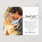 Budget Photo Collage Scriptの結婚サンキューカード (裏面)