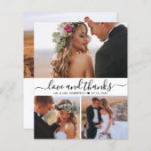 Budget Photo Collage Scriptの結婚サンキューカード (正面/裏面)