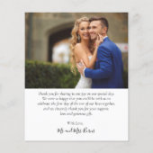 Budget Photo Collage Scriptの結婚サンキューカード (裏面)