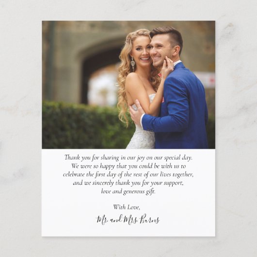 Budget Photo Collage Scriptの結婚サンキューカード (裏面)