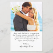 Budget Photo Collage Scriptの結婚サンキューカード (裏面)