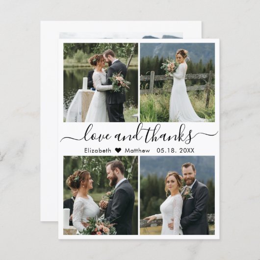 Budget Photo Collage Script'結婚s Thank You (正面/裏面)