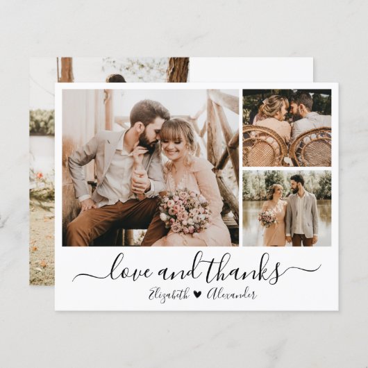 Budget Photo Collage Wedding Thank You Card (正面/裏面)