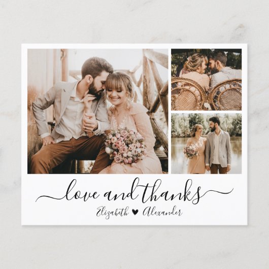 Budget Photo Collage Wedding Thank You Card (正面)