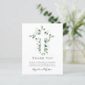 Budget Photo Eucalyptus Wedding Thank You Card (スタンド正面)