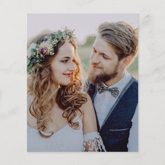 Budget Photo Eucalyptus Wedding Thank You Card (裏面)