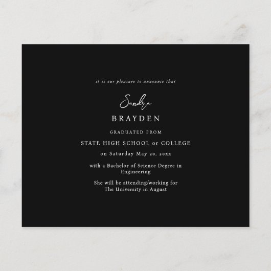 Budget Photo H モダン Chic 5卒業発表 チラシ (裏面)